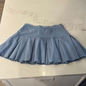 Mini blue pleated skirt